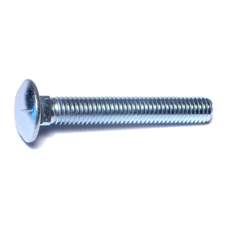Midwest Fastener Carriage Bolt, Square Neck, 14 (Coarse), 3 in L, Steel, Zinc Plated, 6 PK 31886